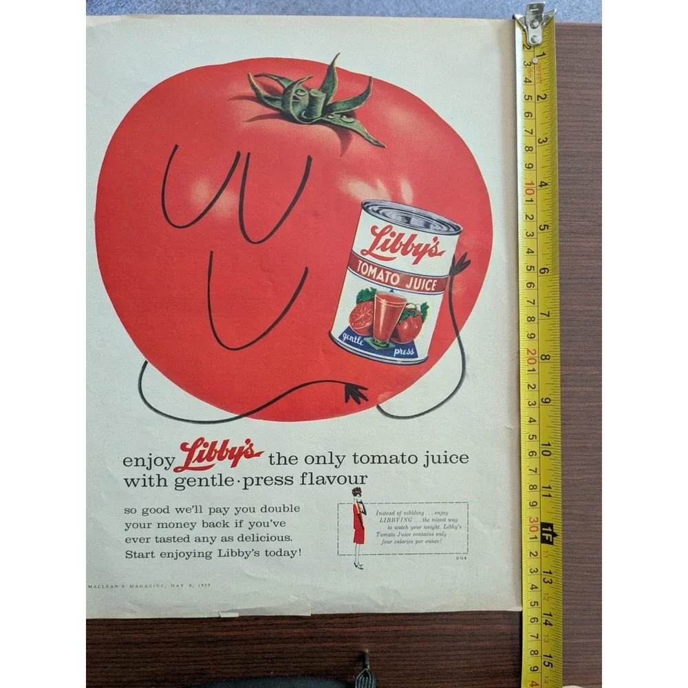 1959 Libby's Tomato Juice Vintage Magazine Ad Maclean's Canada Retro Kitchen Dec - Picture 2 of 7